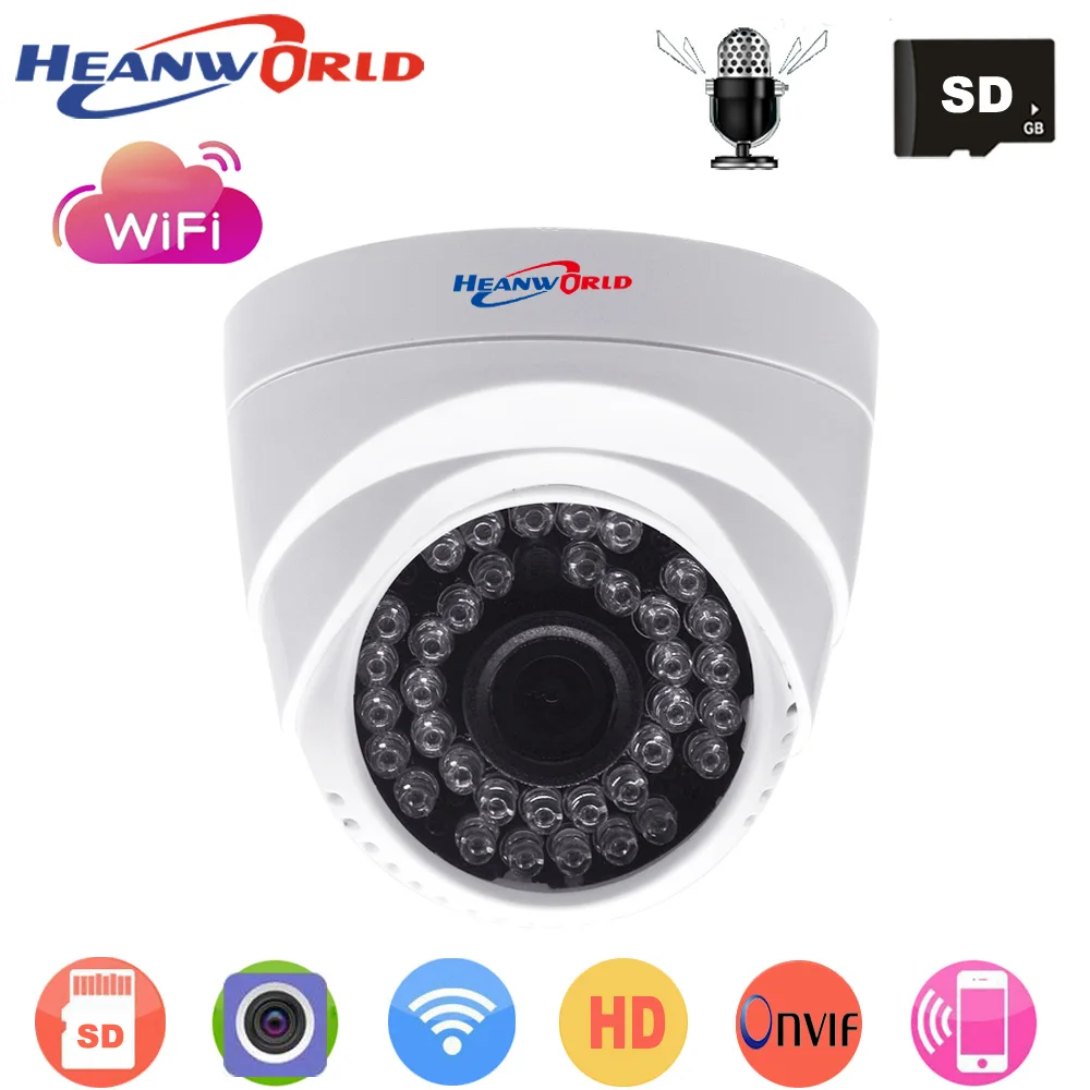 

Heanworld WiFi Camera Dome with Microphone 720P 960P 1080P video surveillance Camera CCTV wireless support sd card night vision