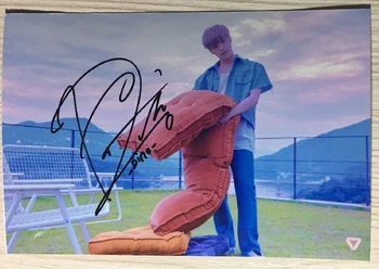 

hand Signed Seventeen DINO autographed group photo YOU MAKE MY DAY 5*7 K-POP 072018