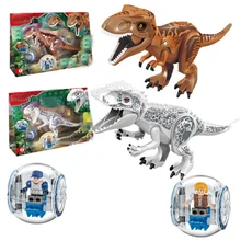 Jurassic World Park Sermoido Building Blocks Dinosaur Dilophosaurus Flee Dinosaur Motorcycle bricks Toys For Children new jurassic dilophosaurus flee dinosaur world lepins building block figures motorcycle base bricks educational toys for gifts