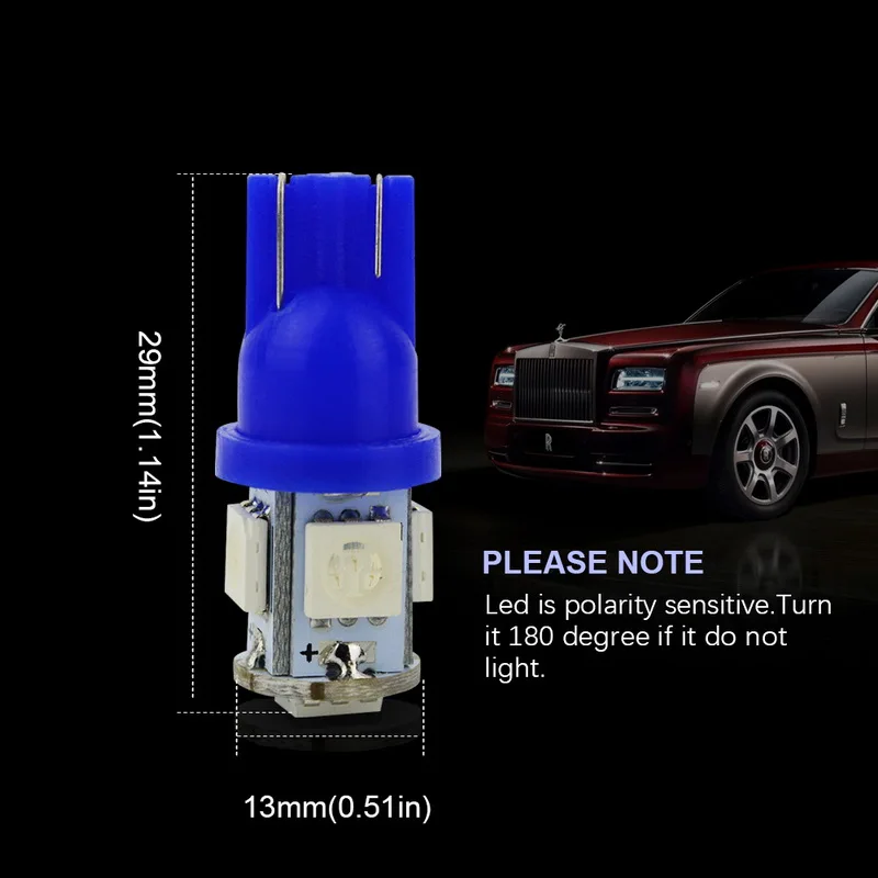 Safego 2 шт. T10 W5W светодиодный Автомобильный свет лампы 5050 194 168 5SMD 12 V Клин