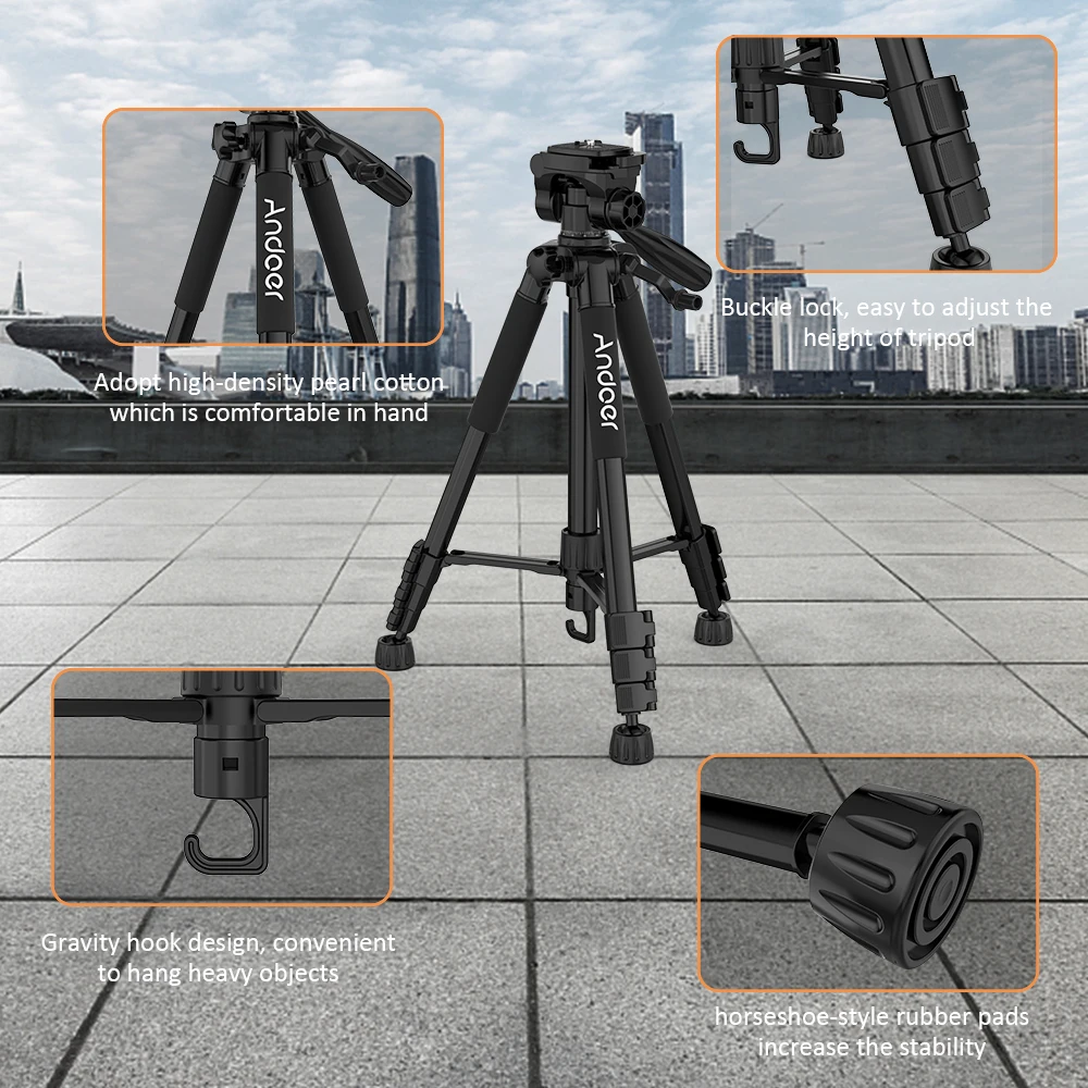 Штатив для фотоаппарата Andoer штатив фотосъемки видеокамеры DSLR SLR с сумкой
