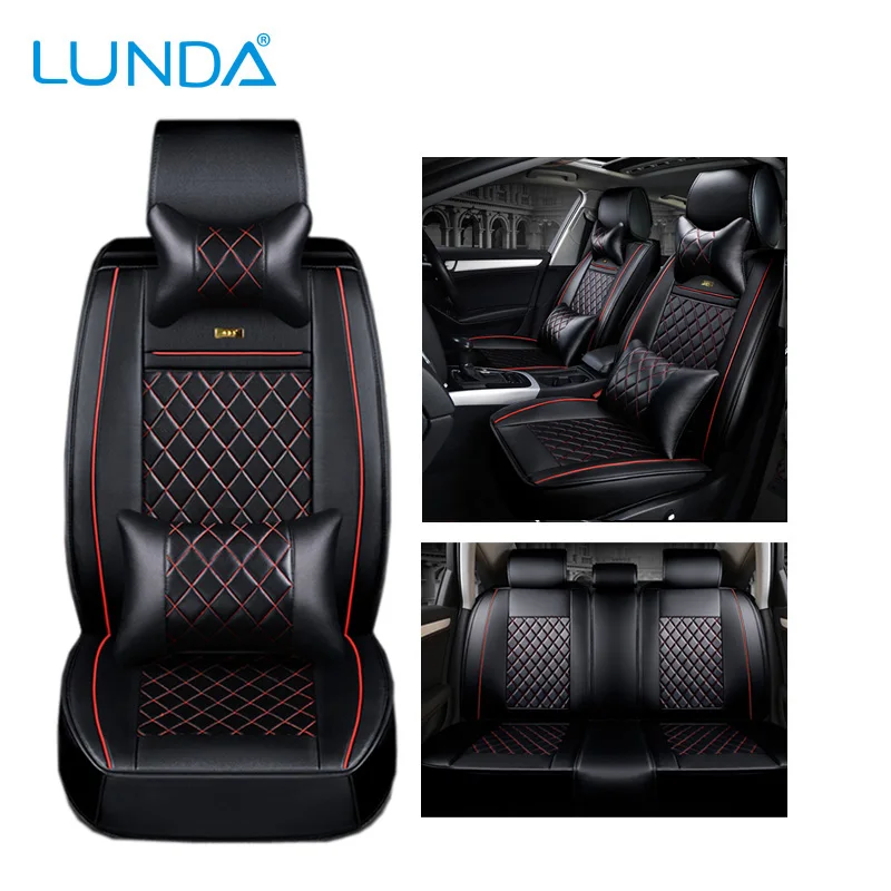 ( Front + Rear ) Luxury PU Leather Auto Universal Car Seat Covers for