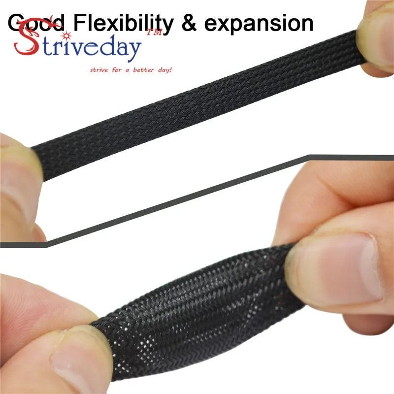 10 м/30 м Высокое качество 10 мм Плетеный ПЭТ расширяемый плетеный рукав высокой плотности Flexo обшивка плетеные кабельные рукава