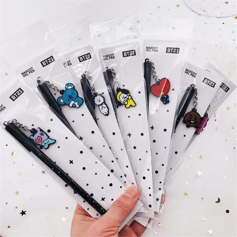 

Youpop Kpop Album Kawaii Black Cute Pendant Pen CHIMMY COOKY KOYA MANG RJ SHOOKY TATA Fashion Case Displays LU6486