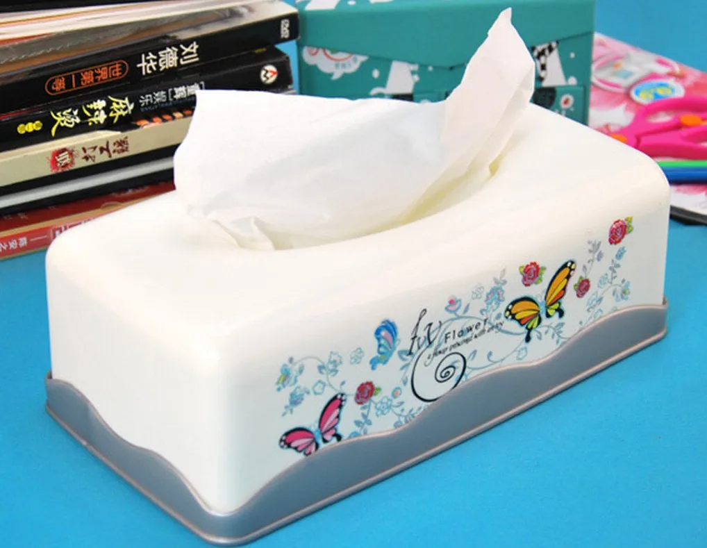 Rectangular Plastic Painted Vintage Retro Kleenex Facial Tissue Box