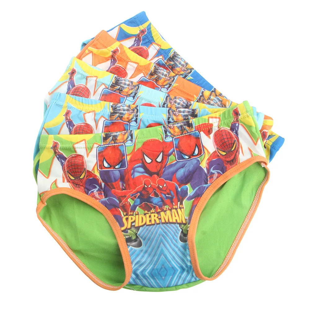Образец дети мальчик костюм «Человек-паук» Треугольники Нижнее бельё, трусики с рисунками Milk Silk трусы 2-7Year Цвет выбирается произвольно TP01