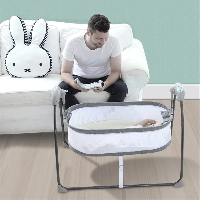 

Baby Electric Cradle Bed Foldable Baby Cot With Bluetooth Portable Baby Crib Mosquito Net Baby Bed Travel Sleeper Baby Swing
