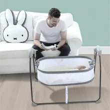 Best Offers Baby Electric Cradle Bed Foldable Baby Cot With Bluetooth Portable Baby Crib Mosquito Net Baby Bed Travel Sleeper Baby Swing