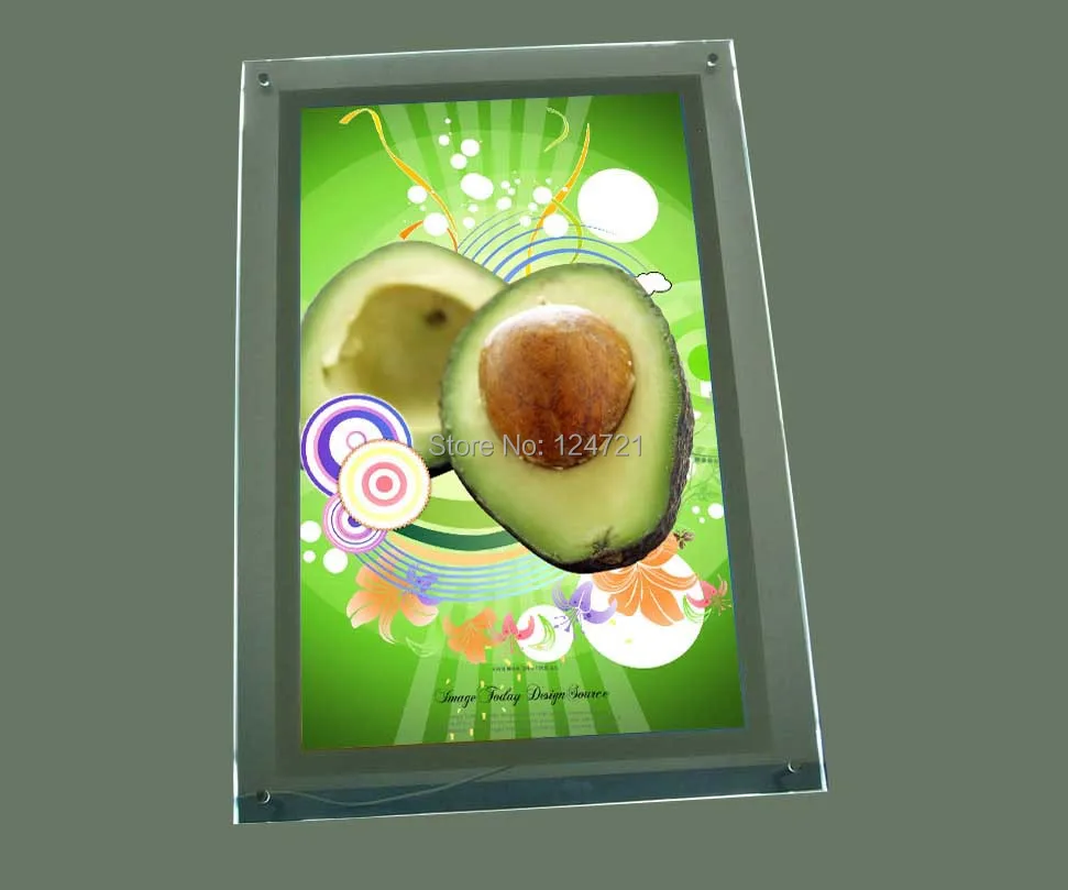 

LED Slim Light Box,Advertising Light Box,Acrylic Crystals Wall Menu Poster Frames 27''X40'' Size