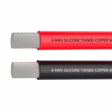 8 AWG Электрический провод аккумуляторный кабель [1,5 м черный и 1,5 м красный] 8AWG-1650 нити луженой медной проволоки, быстро паять