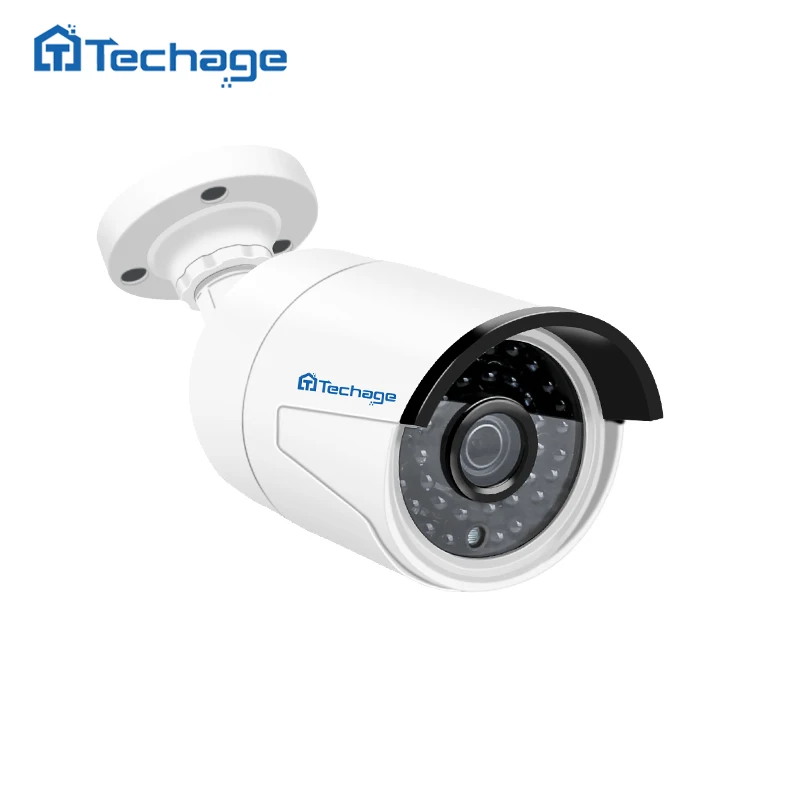 Techage H.265 4MP HD 48V POE IP Camera Outdoor Waterproof Infrared Night Vision ONVIF CCTV Security
