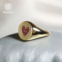 SHENSS, элегантное качественное 925 пробы Серебряное кольцо, Нью-Йорк, винтажное Золотое кольцо для любви, модное Трендовое ювелирное изделие SR0053