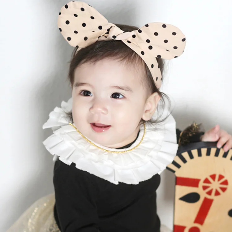 

Laleben 2019 Hot Spot Printing Cloth Rabbit Ears Baby Handmade Knots Headband Headwear Newborn Baby Girl Hair Clips Bowknots