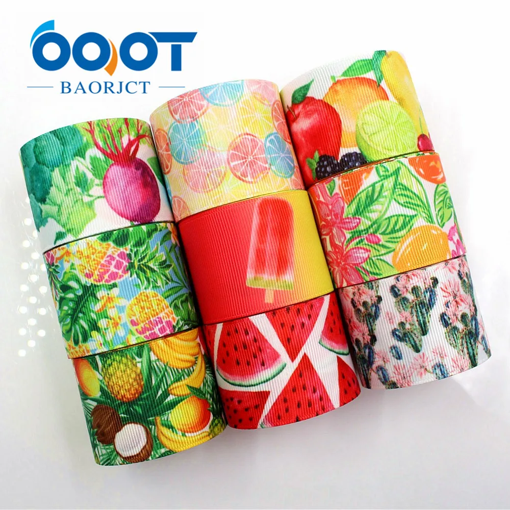 

OOOT BAORJCT 183174 38mm 10yards Cartoon fruit Ribbons Thermal transfer Printed grosgrain Wedding Accessories DIY material