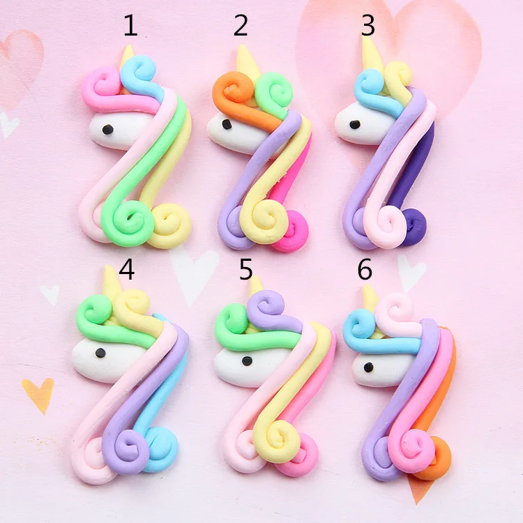 

New Unicorn Charms for Slime DIY Candy Polymer Bead Filler Addition Slime Accessories Toys Lizun Modeling Clay Kits for Kids E