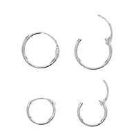Small Hoop Earrings Women silver color Circle Earrings Men Round Earrings Jewelry Anti Allergy Ear Piercing Bijoux#265740 2