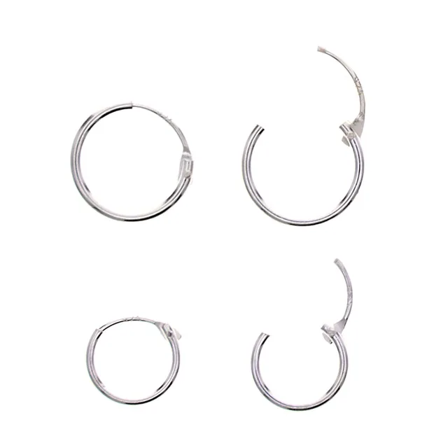 Small Hoop Earrings Women silver color Circle Earrings Men Round Earrings Jewelry Anti Allergy Ear Piercing Bijoux#265740 2