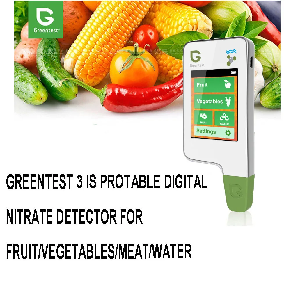 

GREENTEST 3 High Accuracy Read Digital Food Nitrate Tester Fruit Vegetable Meat Nitrate Water Hardness Detection Health Care