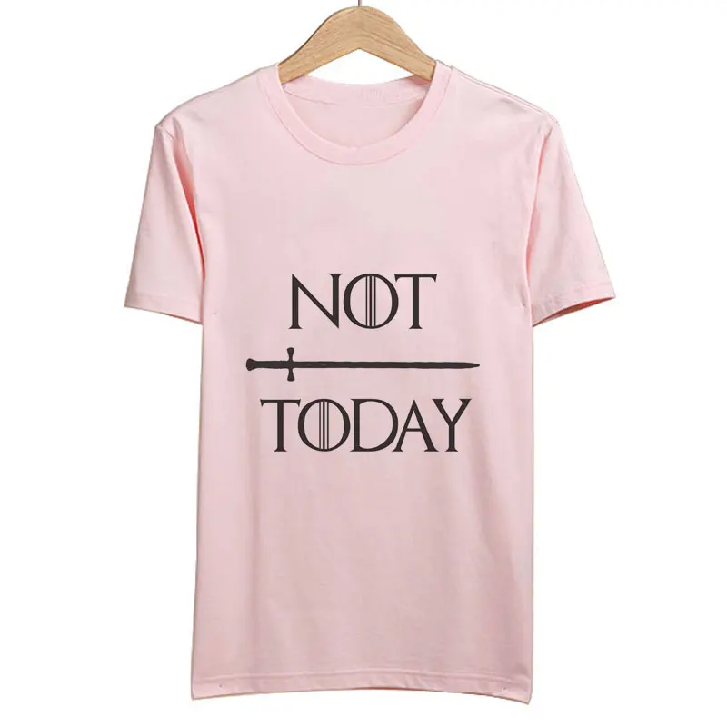 1938-pink 3 цвета, женская летняя футболка, Arya Stark Not Today, футболка с принтом,, модная уличная Футболка Harajuku, топы для фанатов Игры престолов - Цвет: 1938-pink