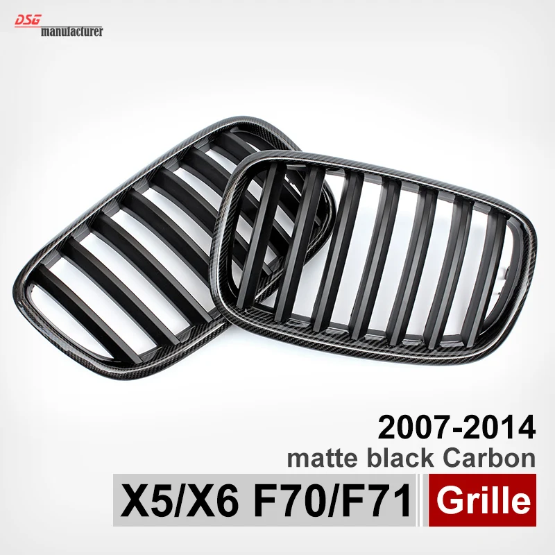 X5 E70 Carbon Fiber Trimed Matte Black ABS Wide Kidney Front Hood Grille Grill For BMW X5 E70 X6 E71 2008 - 2013 Front Mesh X5 E70 Carbon Fiber Trimed Matte Black ABS Wide Kidney Front Hood Grille Grill For BMW X5 E70 X6 E71 2008 - 2013 Front Mesh
