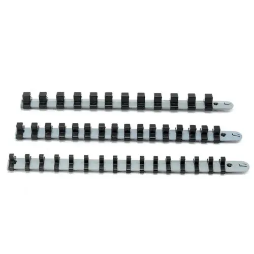 

HOT NEW 3Pcs 1/4" 3/8" 1/2" Sockets Rack Storage Divider Rail Tray Holder Organizer Shelf Stand
