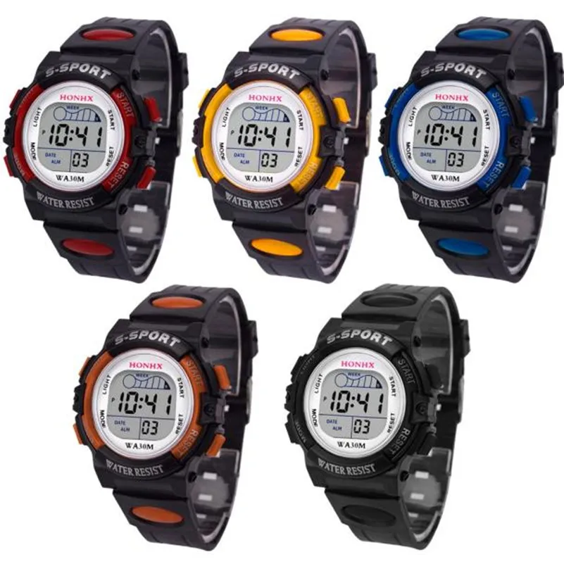 Waterproof Children Boys Digital LED Sports Watch Kids Alarm Date Wrist Watches Gift Luxury