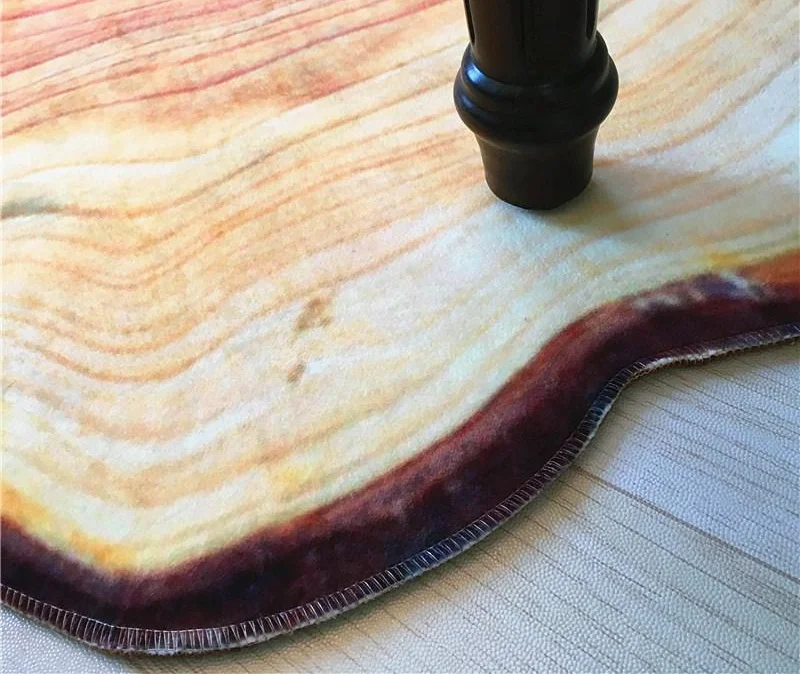 6mm Ultra-thin 80/100/120/160CM Antique Wood Tree Annual Ring Round Carpet For Living Room Bedroom Study Chair Mat Plush Ru