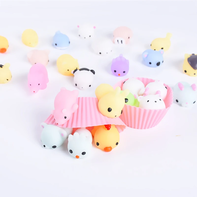 

3D Phone Straps Soft Squishy Toys For iPhone Pink Elephant Rabbit Soft Silicone Gel Toy Fingers Pinch Squeeze for xiaomi huawei