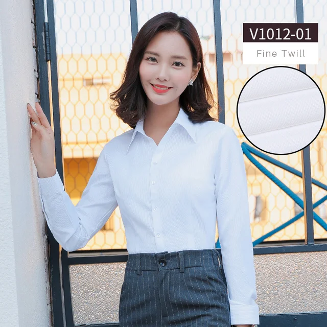 Women Blouse Long Sleeve Shirts Striped/Solid Color Ladies Office Shirts White Slim-fit Female Formal Social Blouses Tops Blusas off the shoulder shirts & tops Blouses & Shirts