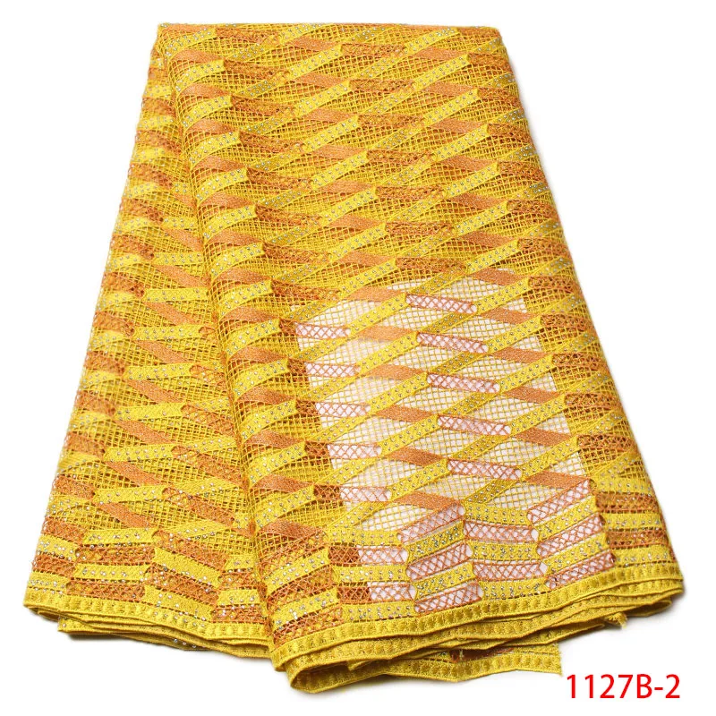 Nigerian Lace Fabrics Yellow For Wedding 2017 Guipure Lace African