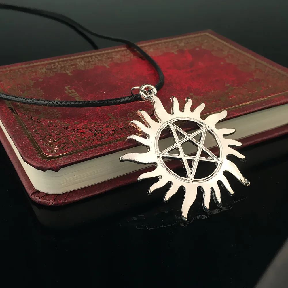 Пятиконечная звезда медальон в форме солнца ожерелье сверхъестественная звезда злая веревка-цепь ожерелье для мужчин или женщин модные ювелирные изделия