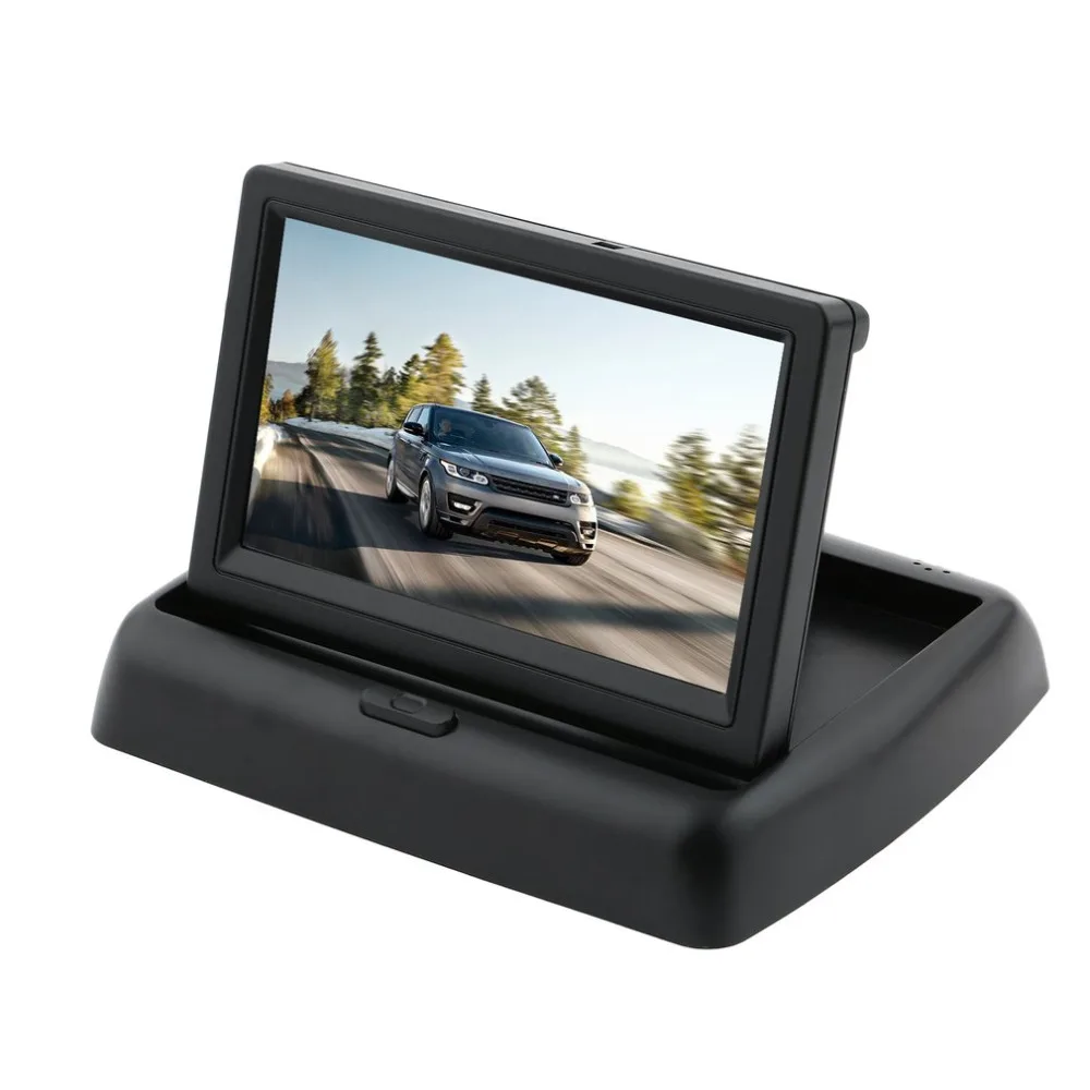

New Car Styling 4.3 Inch Foldable TFT LCD Color Security Monitor Vehicle Security System For Camera DVD VCR Reverse Rearview Kit