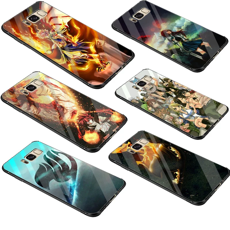 

Gerleek Glass DIY Fairy Tail Coque Case Cover For Samsung A10 A20 A30 A40 A50 A60 A70 S7 Edge S8 S9 Plus S10 Note 8 9