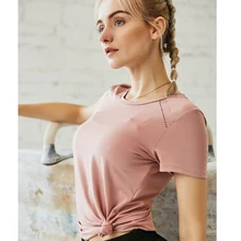 Женский топ для йоги, фитнеса, тренажерного зала, женская футболка для бега, быстросохнущая футболка с коротким рукавом, фитнес-спорт, тренировочная одежда для женщин