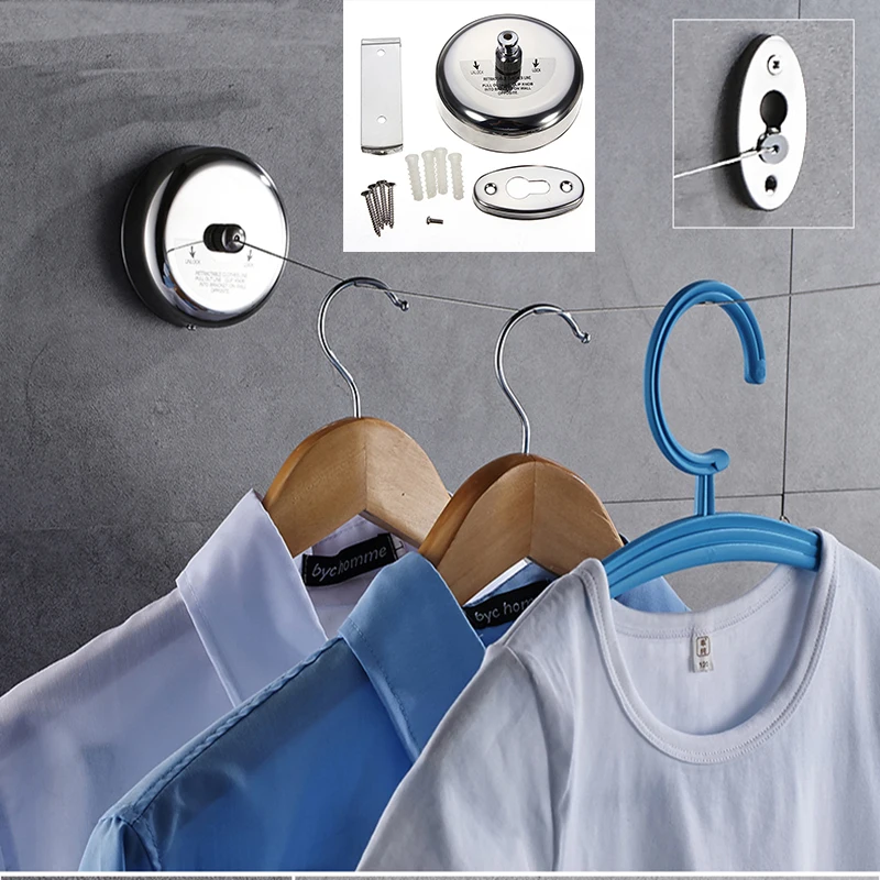 

1pcs Clothesline Rope Stainless Steel Retractable Clothes Line Dryer Laundry Hanger clothe drying rack drying rack for clothes
