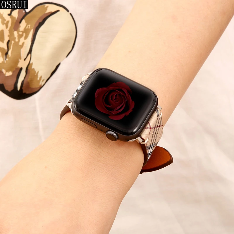 

Strap for apple watch band 42mm 38mm Genuine Leather correa iwatch 44mm 40mm 4 3 2 bracelet fashion aple watch strap accessories