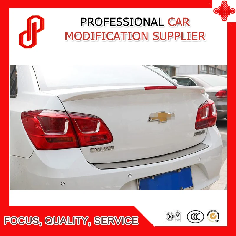 

Hot sale ABS primer black white red ect color car rear lip spoiler for Cruze 2015 2016 car spoiler with stop light