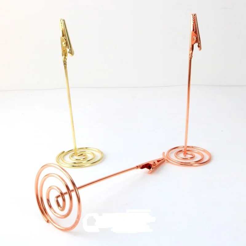 Creative Heart Stars Shape Rose Gold/Gold Metal Message Holder Clips Decorations Photo Clips Holder For Table Decorative Fixture