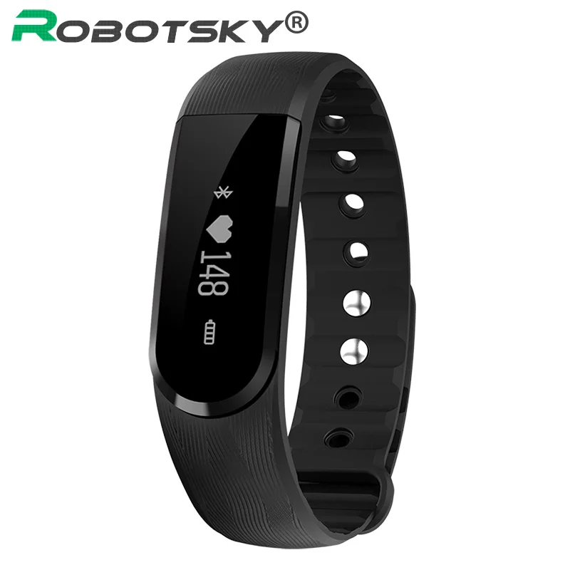 

Robotsky Smart Bracelet Step Pedometer Heart Rate Monitor Smart Wristband Sports Pulse Fitness Health Tracker for Android iOS
