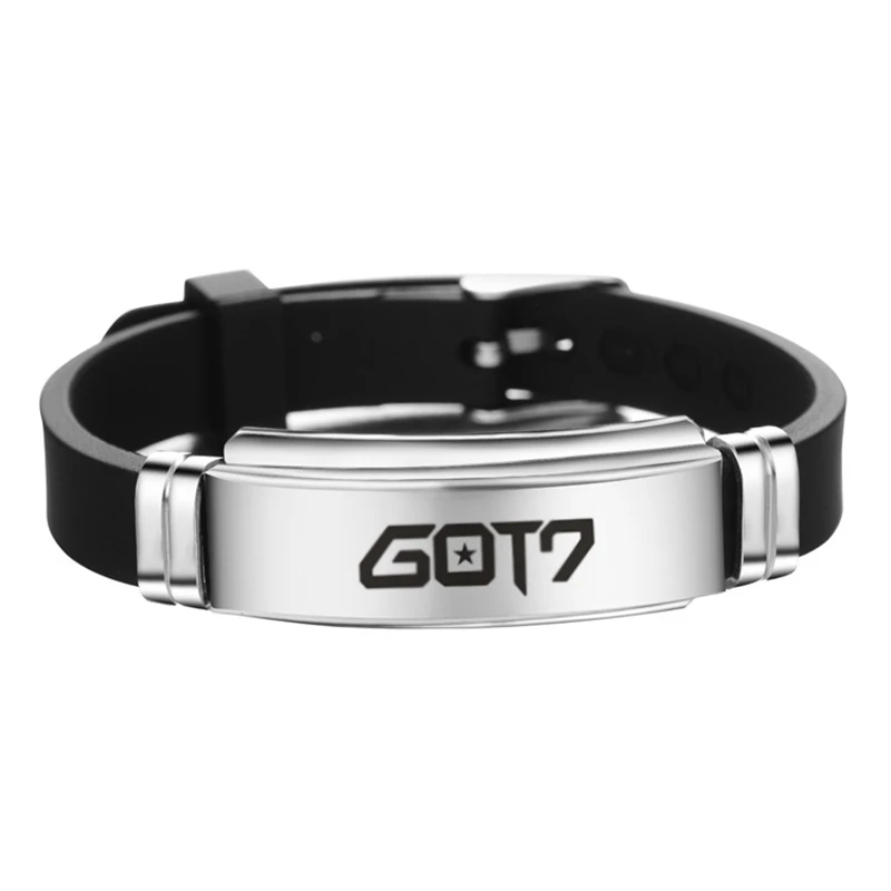 Kpop дважды Monsta X браслет Seventeen EXO GOT7 из нержавеющей стали силиконовые браслеты для