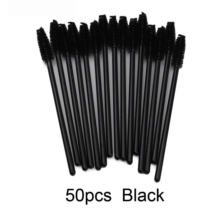 50pcs Black Кисти для макияжа палочки 50 шт. одноразовые ресницы тушь для ресниц кисти для макияжа инструменты для наращивания ресниц принадлежности для аппликатора бровей Кисть - Цвет: 50pcs Black