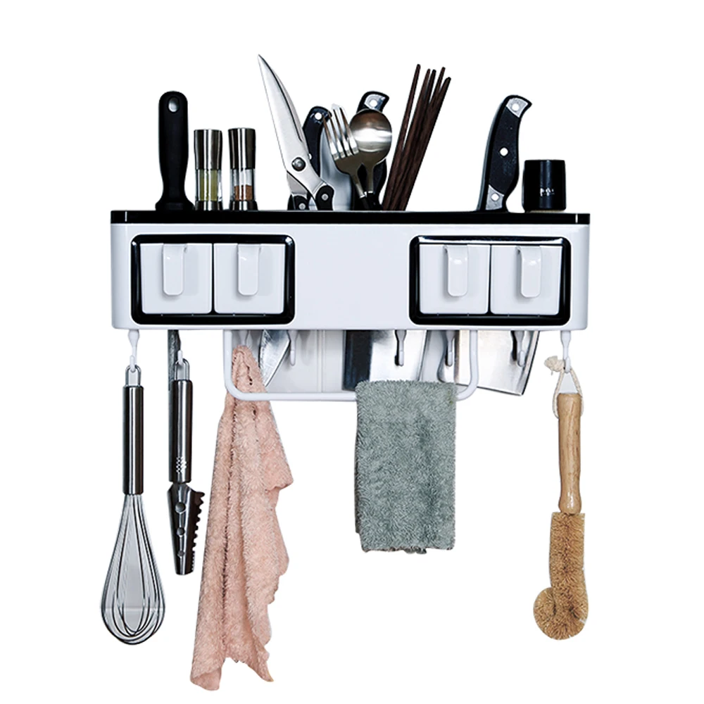 Seasoning racks knife rack kitchen multi-function punch free shelf kitchen wall-mounted seasoning b - 32908075494