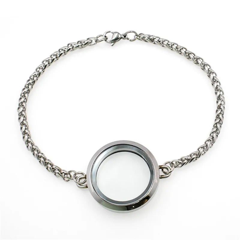 Bracelet Jewelry 316L Stainless Steel Living Memory Locket Bangel Bracelets For Women 30mm Floating Charms Lockets DIY Jewelry Making Gift