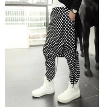 Мужская одежда GD Hair Stylist не-мейнстрим повседневные штаны индивидуальная волна точка шаровары костюмы для певцов больших размеров