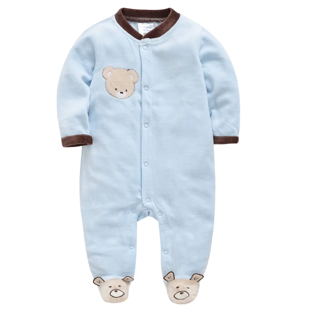 

Kavkas New 2019 Autumn Winter Baby Rompers Clothes Long Sleeved Coveralls For Newborns Boy Romper Set Fleece Baby Clothing