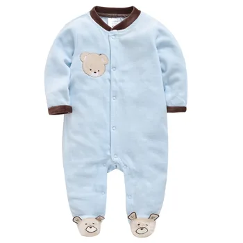 

Kavkas New 2019 Autumn Winter Baby Rompers Clothes Long Sleeved Coveralls For Newborns Boy Romper Set Fleece Baby Clothing