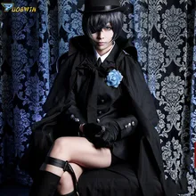 Costume de Cosplay noir de majordome du Ciel, fantôme de la ruche, Costume d'enterrement d'halloween