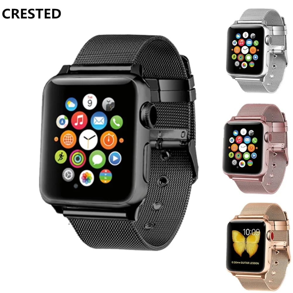 Миланская петля для Apple Watch band pulseira watch 5 4 44 мм 40 42 38 iwatch correa браслет из нержавеющей