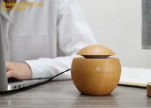 130ML USB Mini Wooden Ultrasonic Aromatherapy Humidifier Portable Mist Maker LED Light DC 5V Aroma Diffuser Air Purifier