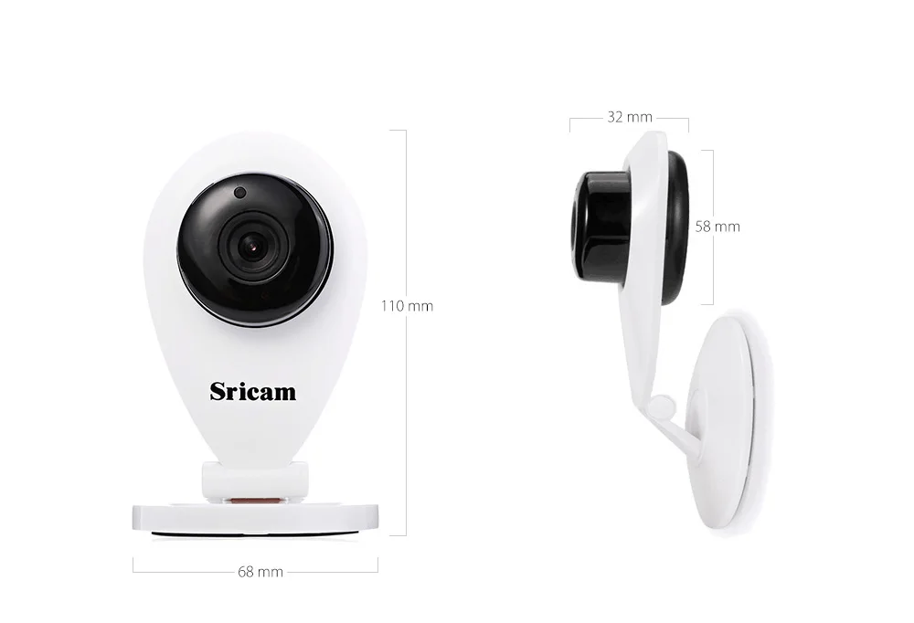Sricam SP009 720P H.264 WiFi 1.0MP Wireless ONVIF CCTV Security IP Cam Pet Camera TF Slot